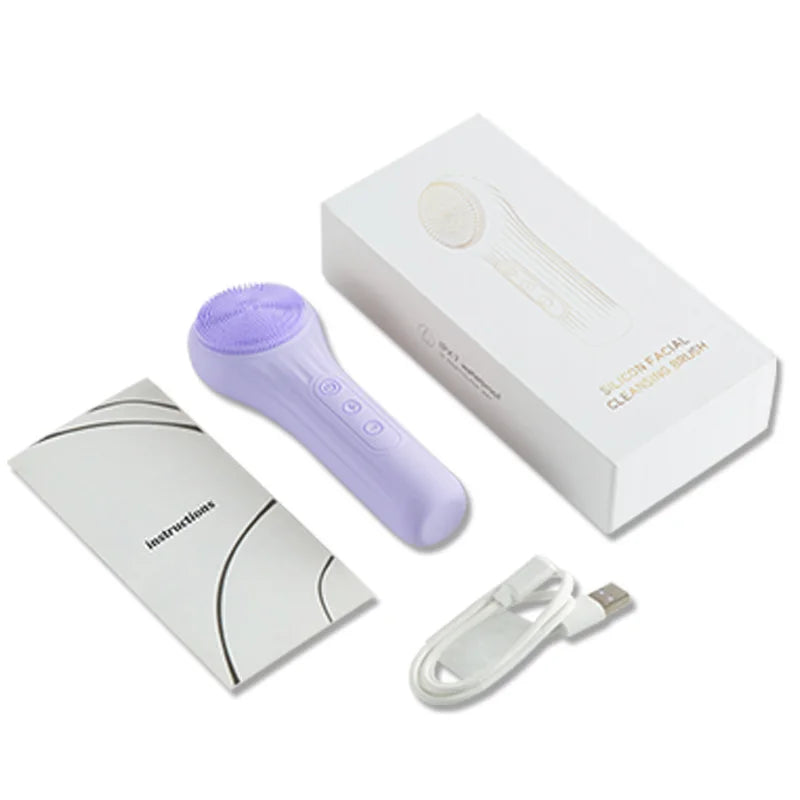 PureClean Sonic Facial Cleansing Brush – Purple | by Bellezavoll – Available at Bellezavoll